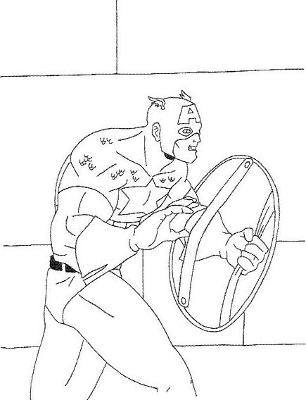 coloriage captain america arrive furtivement